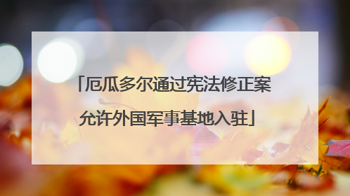 厄瓜多尔通过宪法修正案 允许外国军事基地入驻