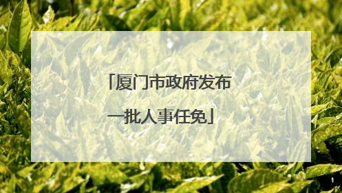 厦门市政府发布一批人事任免