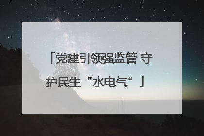党建引领强监管 守护民生“水电气”