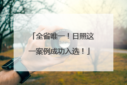全省唯一！日照这一案例成功入选！