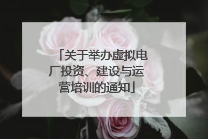 关于举办虚拟电厂投资、建设与运营培训的通知