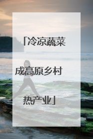 冷凉蔬菜成高原乡村热产业