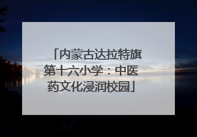 内蒙古达拉特旗第十六小学：中医药文化浸润校园