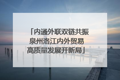 内通外联双链共振 泉州洛江内外贸易高质量发展开新局