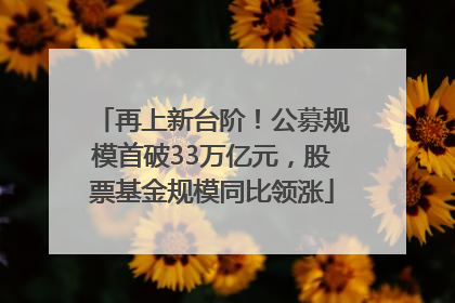 再上新台阶！公募规模首破33万亿元，股票基金规模同比领涨