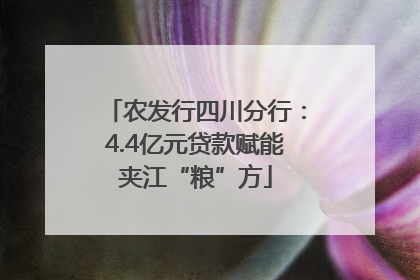 农发行四川分行：4.4亿元贷款赋能夹江“粮”方
