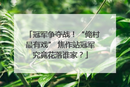 冠军争夺战！“俺村最有戏” 焦作站冠军究竟花落谁家？