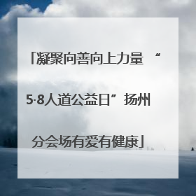 凝聚向善向上力量 “5·8人道公益日”扬州分会场有爱有健康