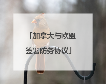 加拿大与欧盟签署防务协议