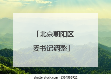 北京朝阳区委书记调整