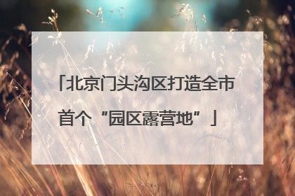 北京门头沟区打造全市首个“园区露营地”