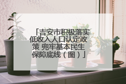 吉安市积极落实低收入人口认定政策 兜牢基本民生保障底线（图）