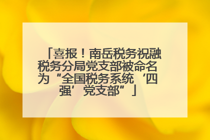 喜报！南岳税务祝融税务分局党支部被命名为“全国税务系统‘四强’党支部”