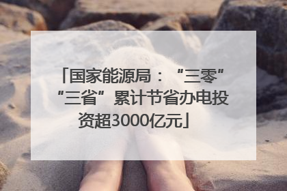 国家能源局：“三零”“三省”累计节省办电投资超3000亿元