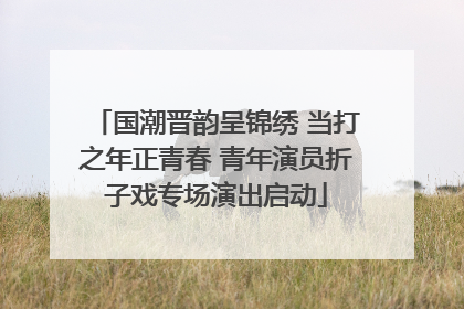 国潮晋韵呈锦绣 当打之年正青春 青年演员折子戏专场演出启动