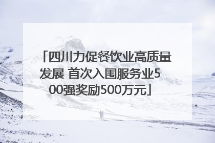 四川力促餐饮业高质量发展 首次入围服务业500强奖励500万元