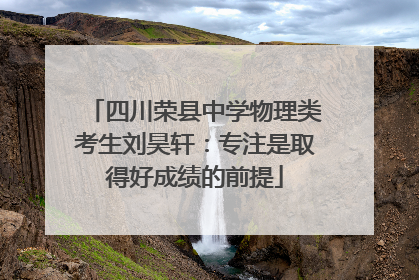 四川荣县中学物理类考生刘昊轩：专注是取得好成绩的前提