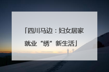 四川马边：妇女居家就业“绣”新生活