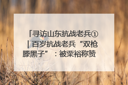 寻访山东抗战老兵①｜百岁抗战老兵“双枪滕黑子”：被粟裕称赞的“孤胆英雄”