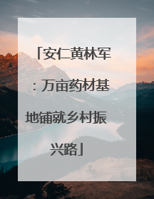 安仁黄林军：万亩药材基地铺就乡村振兴路