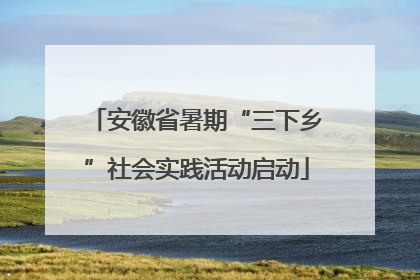 安徽省暑期“三下乡”社会实践活动启动