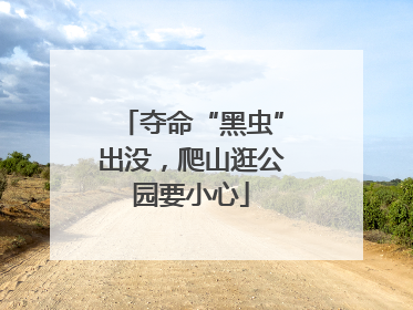 夺命“黑虫”出没，爬山逛公园要小心