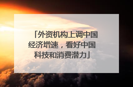 外资机构上调中国经济增速，看好中国科技和消费潜力