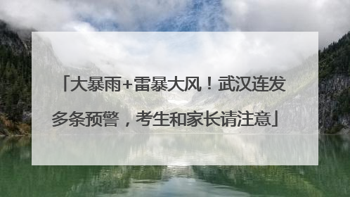 大暴雨+雷暴大风！武汉连发多条预警，考生和家长请注意