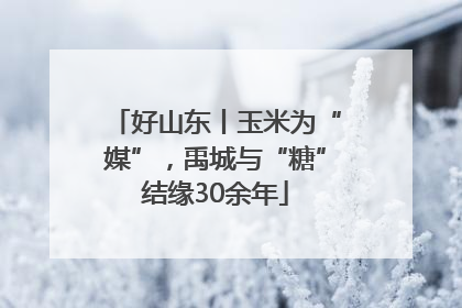好山东丨玉米为“媒”，禹城与“糖”结缘30余年