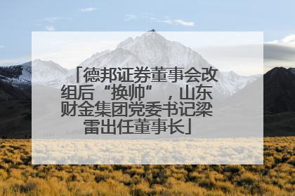 德邦证券董事会改组后“换帅”，山东财金集团党委书记梁雷出任董事长