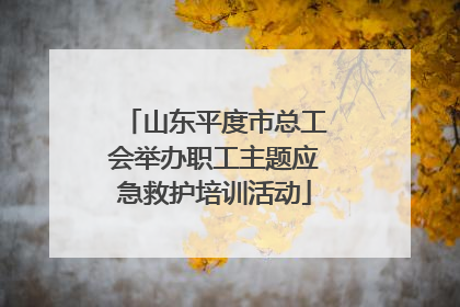 山东平度市总工会举办职工主题应急救护培训活动