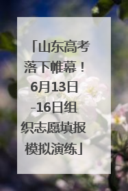 山东高考落下帷幕！6月13日-16日组织志愿填报模拟演练