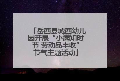岳西县城西幼儿园开展“小满知时节 劳动品丰收”节气主题活动
