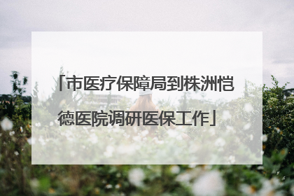 市医疗保障局到株洲恺德医院调研医保工作