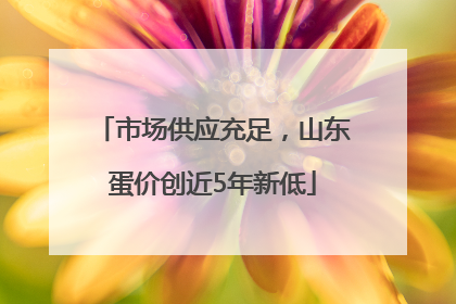 市场供应充足，山东蛋价创近5年新低