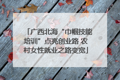 广西北海“巾帼技能培训”点亮创业路 农村女性就业之路变宽
