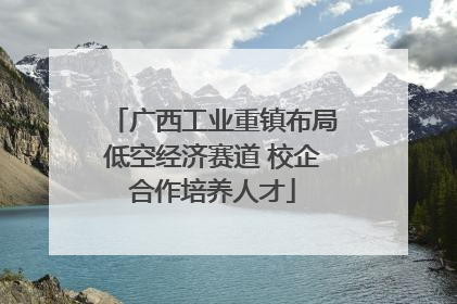 广西工业重镇布局低空经济赛道 校企合作培养人才