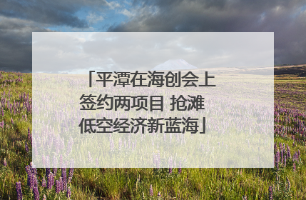 平潭在海创会上签约两项目 抢滩低空经济新蓝海