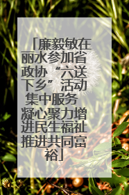 廉毅敏在丽水参加省政协“六送下乡”活动集中服务 凝心聚力增进民生福祉推进共同富裕