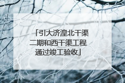 引大济湟北干渠二期和西干渠工程通过竣工验收