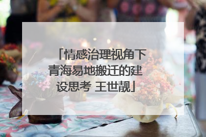 情感治理视角下青海易地搬迁的建设思考 王世靓