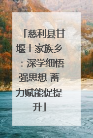 慈利县甘堰土家族乡：深学细悟强思想 蓄力赋能促提升