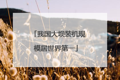 我国大坝装机规模居世界第一