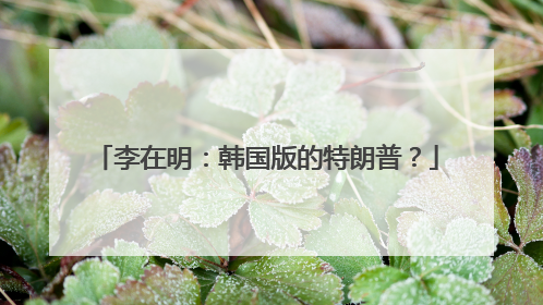 李在明：韩国版的特朗普？