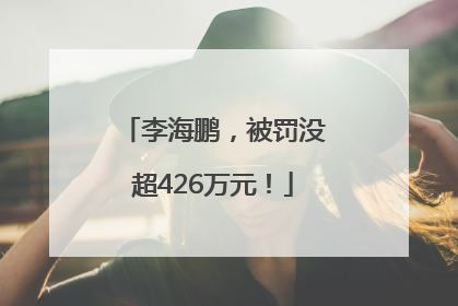 李海鹏，被罚没超426万元！