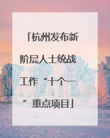 杭州发布新阶层人士统战工作“十个一”重点项目