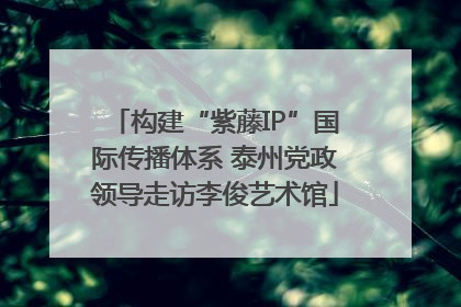 构建“紫藤IP”国际传播体系 泰州党政领导走访李俊艺术馆