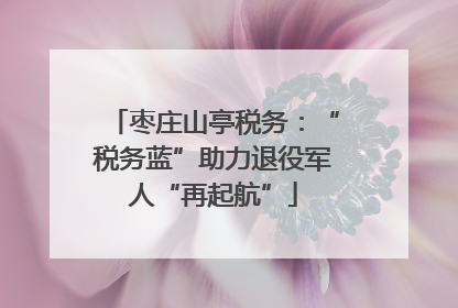 枣庄山亭税务：“税务蓝”助力退役军人“再起航”