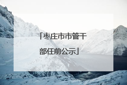 枣庄市市管干部任前公示