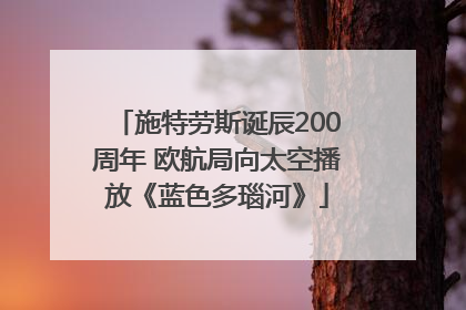 施特劳斯诞辰200周年 欧航局向太空播放《蓝色多瑙河》